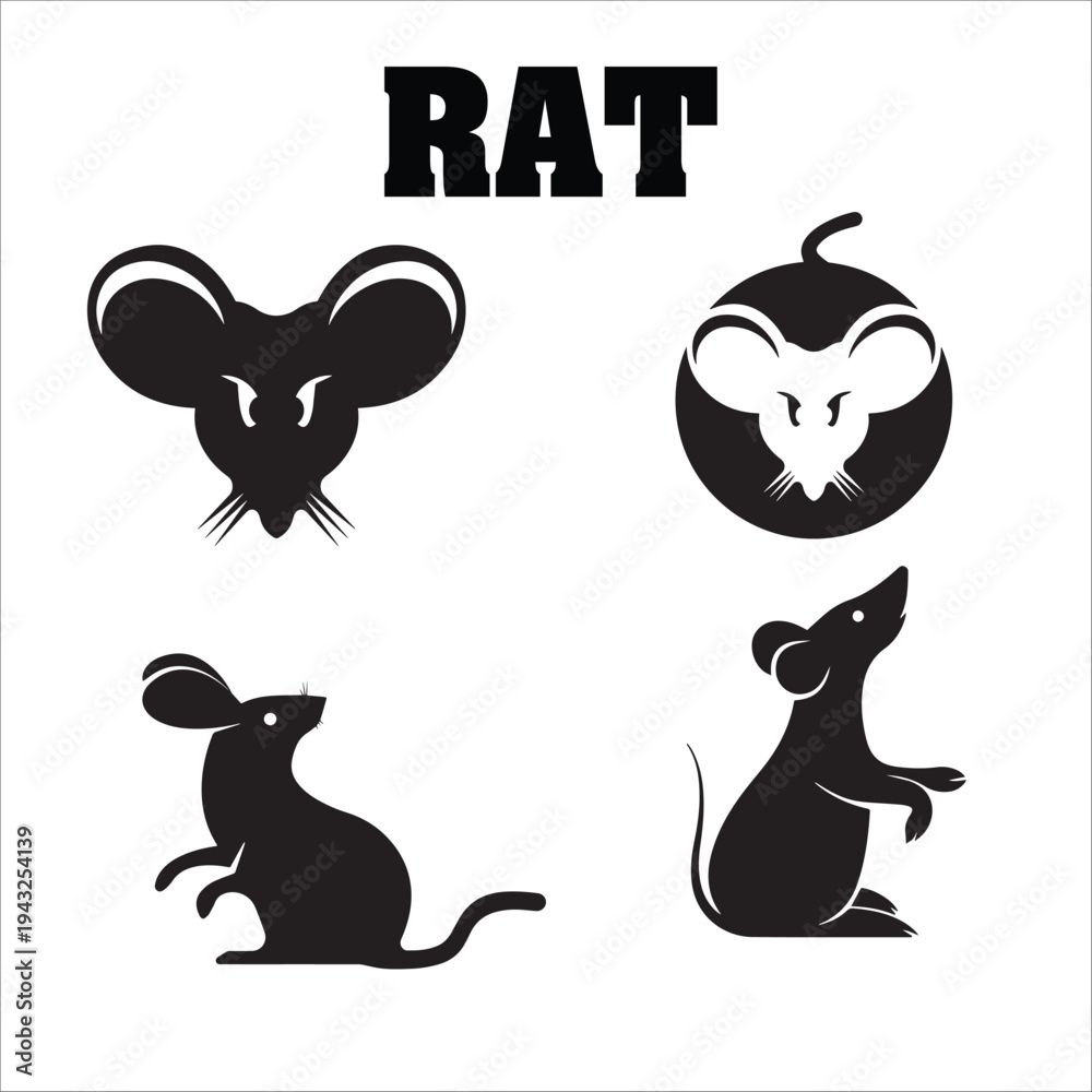 Fototapeta premium Rat logo set collection design template