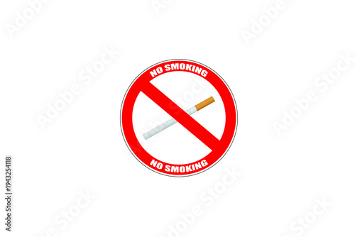 Free Download No Smoking Sign with Cigarette Symbol Isolated on White Background - GFXLoad