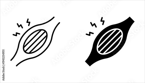 Muscle pain icon set. Muscular pain, Body ache Healthcare and medical problem. vector illustration on white background