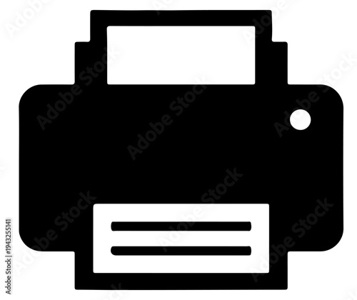 Black Printer Icon Minimalist Vector Silhouette for Office and Tech Graphic Design Isolated on White