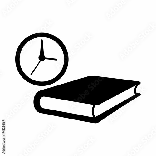 Time to Read an Interesting Book Illustration in black and white art