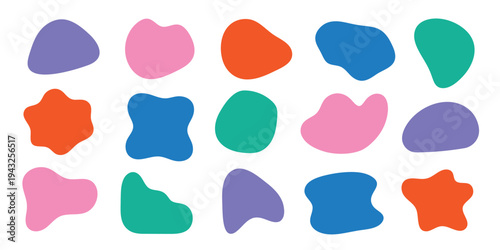 Colorful abstract organic shapes element vector set