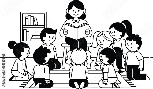 kids listening to storytime