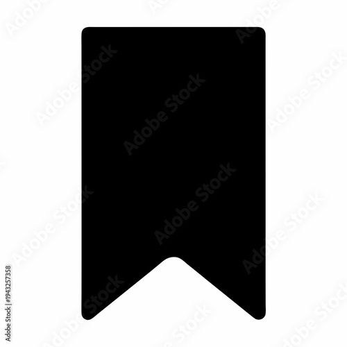 Simple Black Bookmark Icon Isolated on a White Background for Favorites