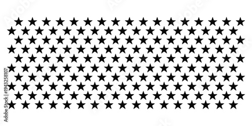 Seamless pattern of black stars on white background for design