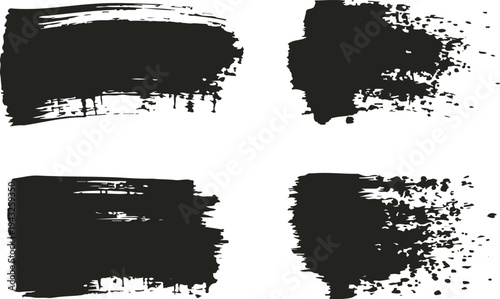 Bold Thick Paint Blot and Brush Stroke Set for High Impact Abstract Art and Branding Graphics