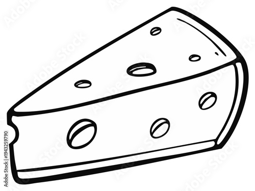 Triangular cheese wedge illustration with holes graphic design food icon symbol
