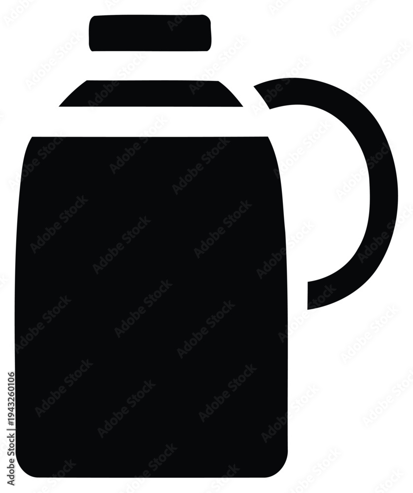 Obraz premium Vector black thermos icon