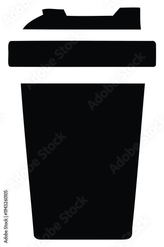 Black vector disposable cup icon