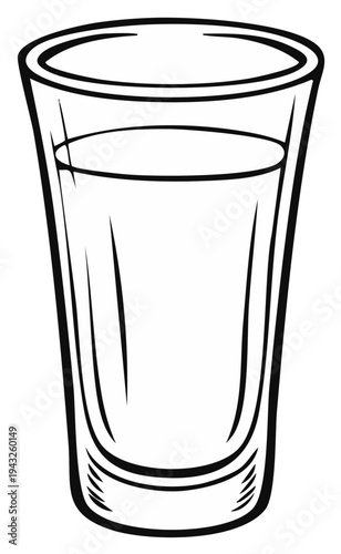 Outline of a glass filled with liquid