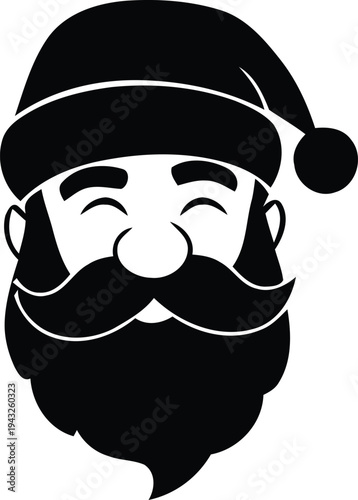 Santa claus face with winking eyes and christmas hat