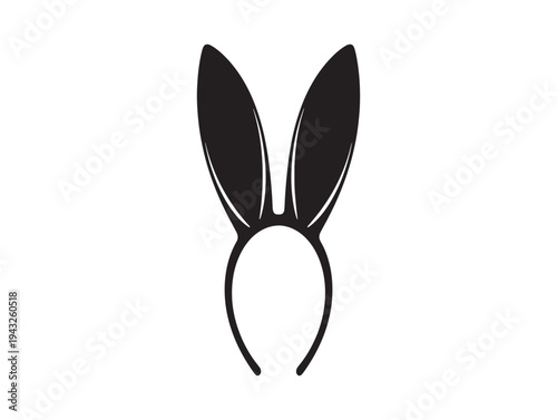 Black bunny ears headband for cosplay and halloween