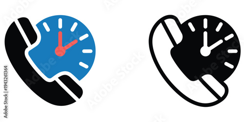 Time management icon collection featuring smartphone and stopwatch symbols, deadline monitoring, work planning, and efficiency tracking design