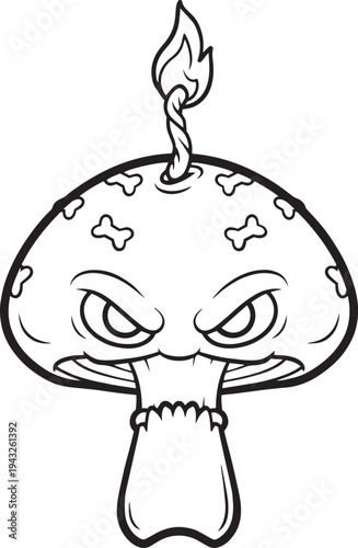 The Angry Mushroom Bomb With A Lit Fuse On Its Head