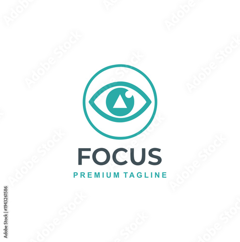 Modern professional eye logo with a triangle pupil representing focus.