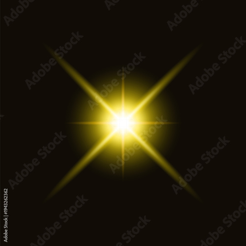 Glowing starburst light effect vector