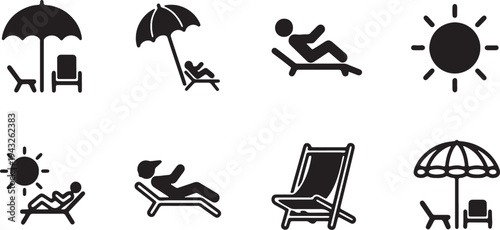 Beach and summer vacation icons