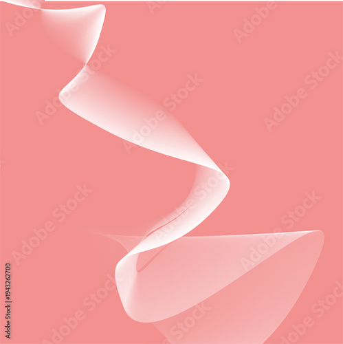 Abstract Red Background with Dynamic White Guilloche Wave Patterns and Fluid Lines