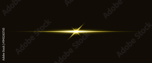 Glowing light on dark background effect vector