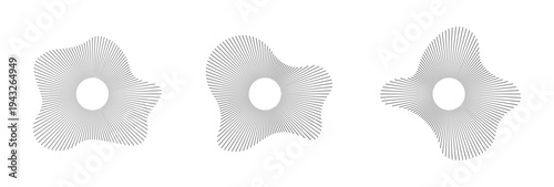 Professional Music Equalizer and Sound Wave Set Featuring Circular Audio Waves, Radial Spectrum Designs, Ring Patterns, and Digital Signal Icons Isolated on White Background Vector Illustration