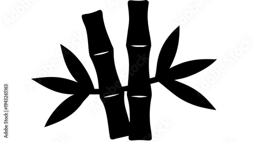 bamboo plant black silhouette icon, nature bamboo vector, transparent background