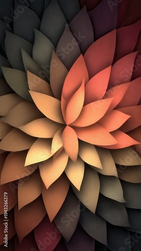 Abstract Floral Pattern Close Up Artful Design with Warm Earth Tones and Textured Surface Artistic Style