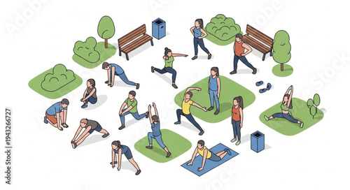 People Exercising in the Park.