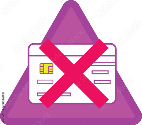 Warning sign for credit card scam or fraud