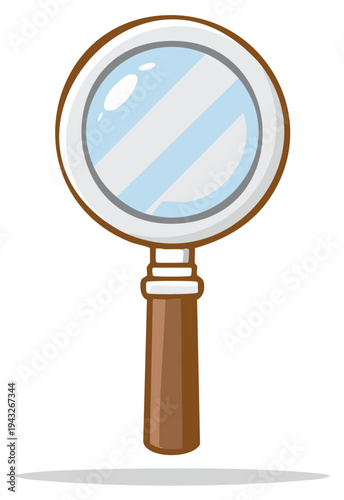 Magnifying Glass Tool for Examination and Discovery in Cartoon Style