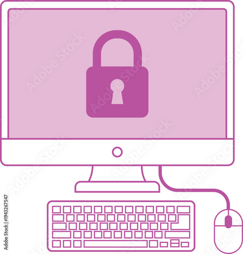 Secure online access locked computer screen