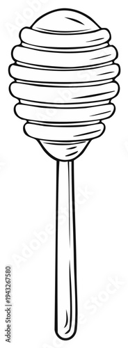 Line Drawing of a Honey Dipper Tool