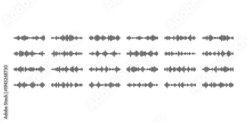 Sound wave icons for audio recording and music visualization