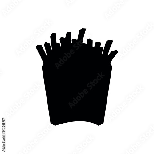 French fries silhouette vector flat illustration design.