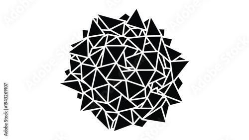 Geometric Structure in Contrast: A captivating array of black triangles artfully arranged, creating a dynamic and modern geometric composition.