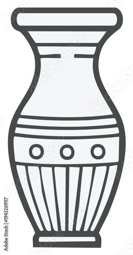 Ancient style ceramic vase, decorative object illustration