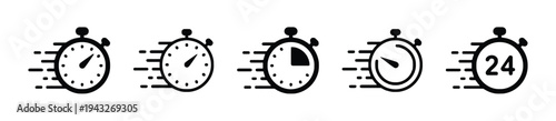 Stopwatch icons representing speed and time passage