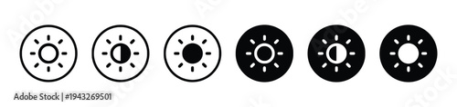 Sun and moon icons representing day and night cycles and brightness adjustment settings