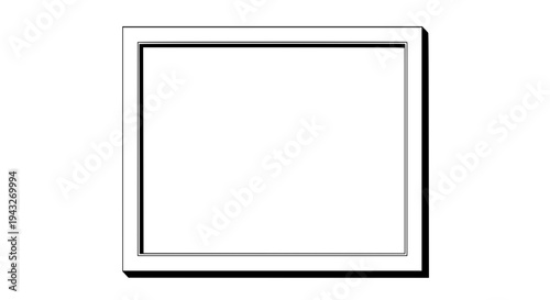 Frame picture with double border and shadow effect for photo or artwork display featuring white background, clean