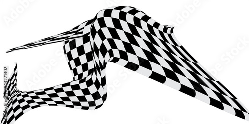 Racing flag grunge design of vector car race sport, auto rally and motocross.