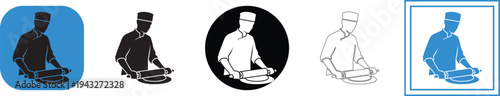 A clean vector illustration depicting a professional chef wearing a traditional toque and uniform, diligently using a rolling pin to prepare fresh dough, symbolizing culinary artistry, baking passion