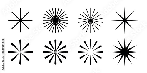 Abstract starburst vector design set