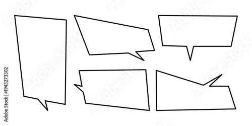 Abstract speech bubbles outline design element vector set