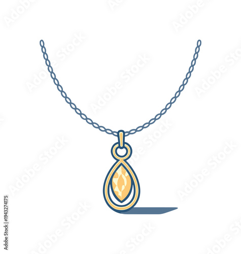 Elegant teardrop pendant necklace with a shimmering yellow gemstone and delicate chain