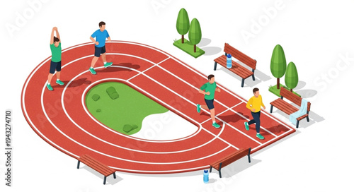 Runners on a Track Field.