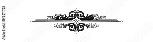 Decorative ornamental border element graphic design on dark backdrop