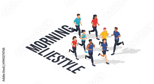 People Running in Morning Exercise.