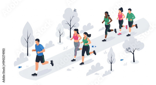 People Running in Winter Park.