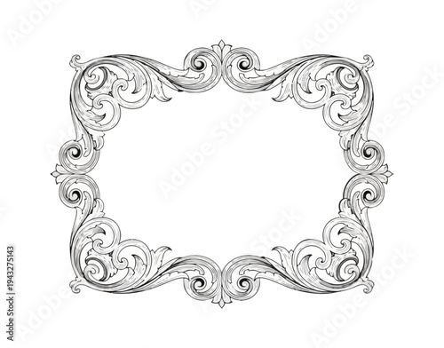 Ornate decorative frame design on black background vector