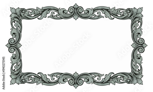 Ornate decorative frame design with empty white space for text