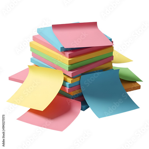 Stack of colorful sticky notes for reminders